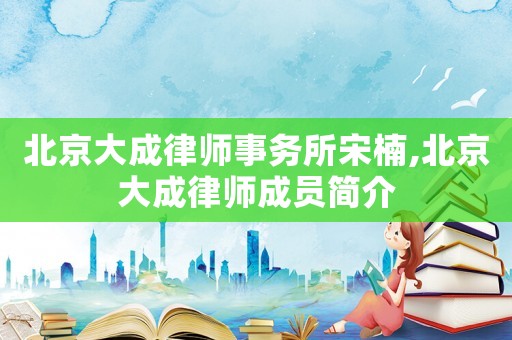北京大成律師事務(wù)所宋楠,北京大成律師成員簡介