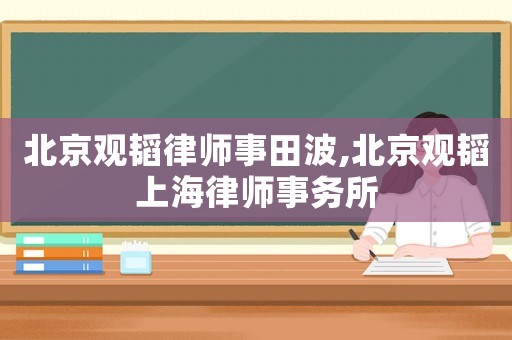 北京觀韜律師事田波,北京觀韜上海律師事務所