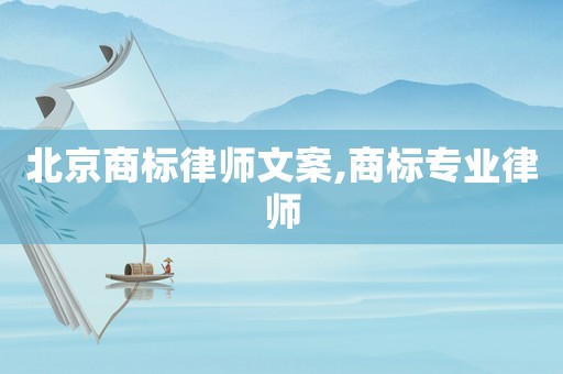 北京商標(biāo)律師文案,商標(biāo)專業(yè)律師