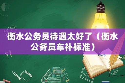 衡水公務員待遇太好了（衡水公務員車補標準）