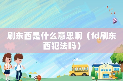刷東西是什么意思啊（fd刷東西犯法嗎）