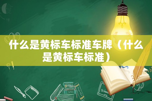 什么是黃標(biāo)車標(biāo)準(zhǔn)車牌（什么是黃標(biāo)車標(biāo)準(zhǔn)）