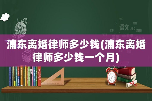 浦東離婚律師多少錢(浦東離婚律師多少錢一個(gè)月)