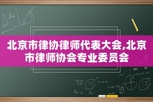 北京市律協(xié)律師代表大會(huì),北京市律師協(xié)會(huì)專業(yè)委員會(huì)