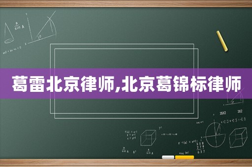 葛雷北京律師,北京葛錦標(biāo)律師