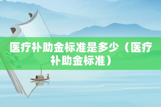 醫(yī)療補助金標(biāo)準(zhǔn)是多少（醫(yī)療補助金標(biāo)準(zhǔn)）