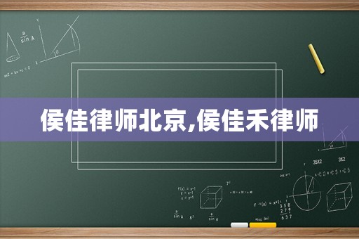 侯佳律師北京,侯佳禾律師