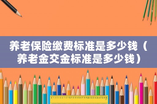 養(yǎng)老保險繳費標準是多少錢（養(yǎng)老金交金標準是多少錢）