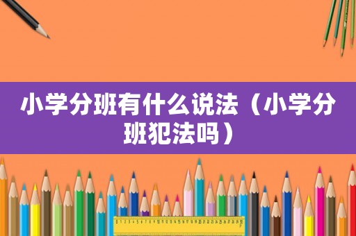 小學分班有什么說法（小學分班犯法嗎）