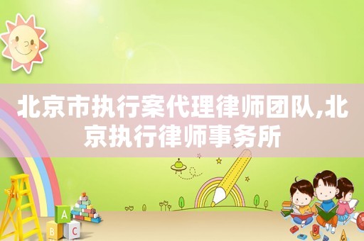 北京市執(zhí)行案代理律師團(tuán)隊(duì),北京執(zhí)行律師事務(wù)所