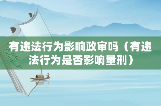 有違法行為影響政審嗎（有違法行為是否影響量刑）