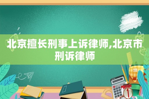北京擅長刑事上訴律師,北京市刑訴律師