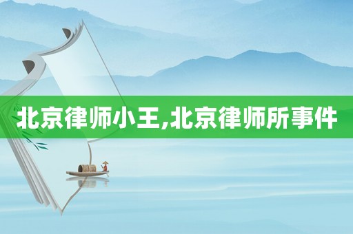 北京律師小王,北京律師所事件