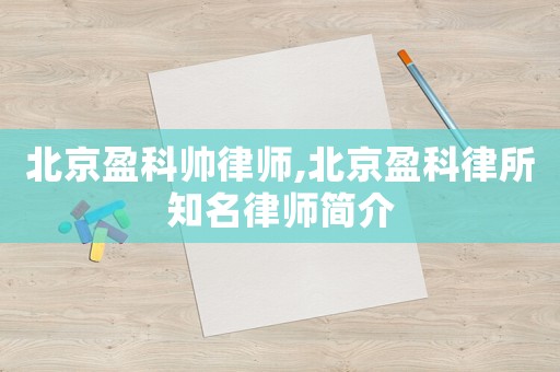 北京盈科帥律師,北京盈科律所知名律師簡介