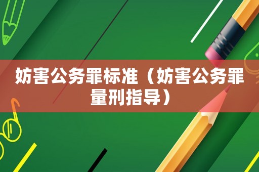 妨害公務(wù)罪標(biāo)準(zhǔn)（妨害公務(wù)罪量刑指導(dǎo)）