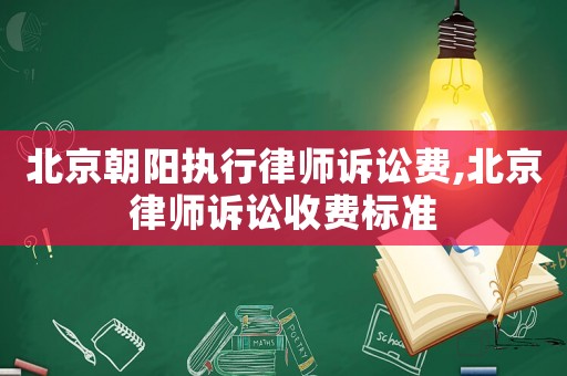 北京朝陽執(zhí)行律師訴訟費,北京律師訴訟收費標準