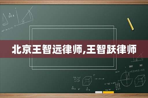 北京王智遠律師,王智躍律師