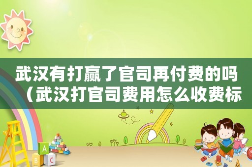 武漢有打贏了官司再付費的嗎（武漢打官司費用怎么收費標準）
