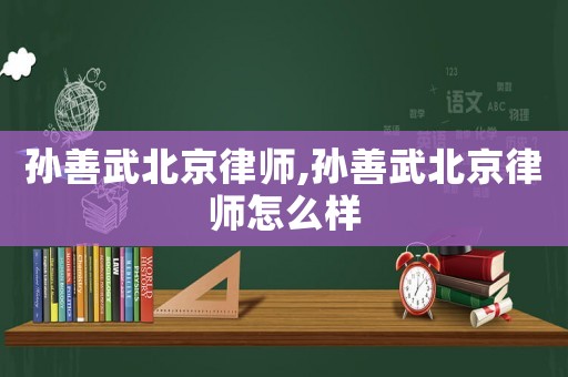 孫善武北京律師,孫善武北京律師怎么樣