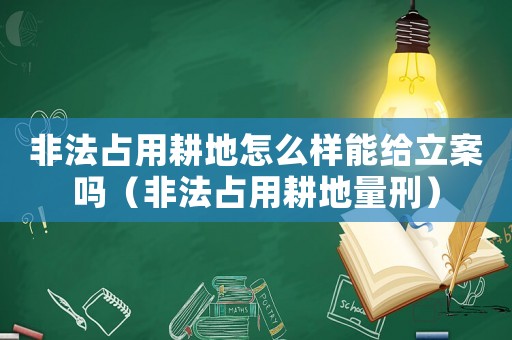 非法占用耕地怎么樣能給立案嗎（非法占用耕地量刑）