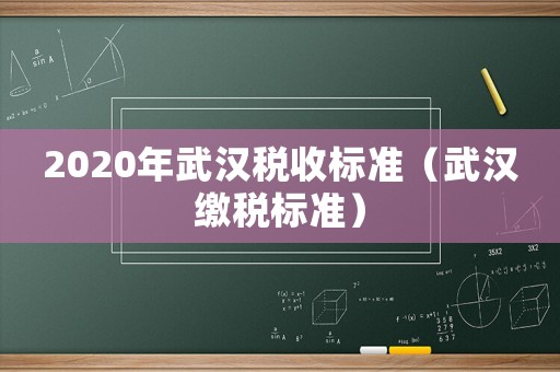 2020年武漢稅收標(biāo)準(zhǔn)（武漢繳稅標(biāo)準(zhǔn)）