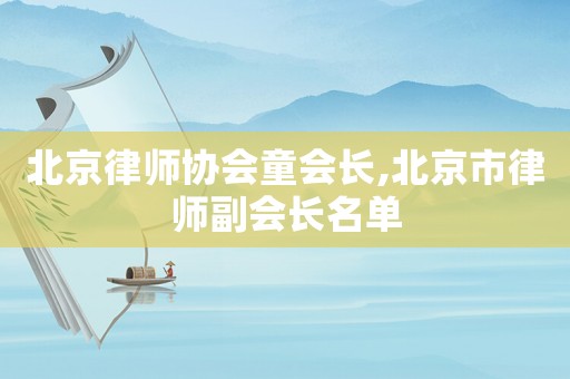 北京律師協(xié)會童會長,北京市律師副會長名單