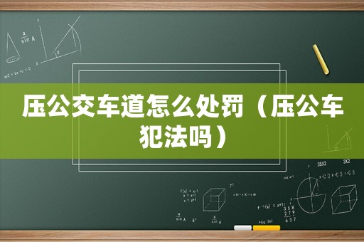 壓公交車道怎么處罰（壓公車犯法嗎）