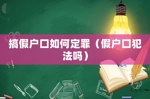 搞假戶口如何定罪（假戶口犯法嗎）