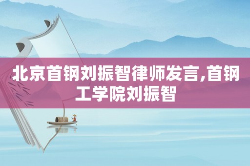 北京首鋼劉振智律師發(fā)言,首鋼工學(xué)院劉振智
