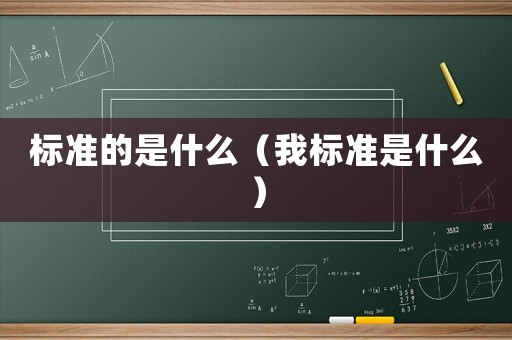 標(biāo)準(zhǔn)的是什么（我標(biāo)準(zhǔn)是什么）