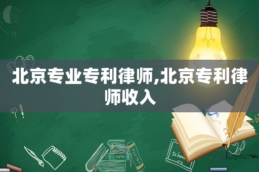 北京專業(yè)專利律師,北京專利律師收入