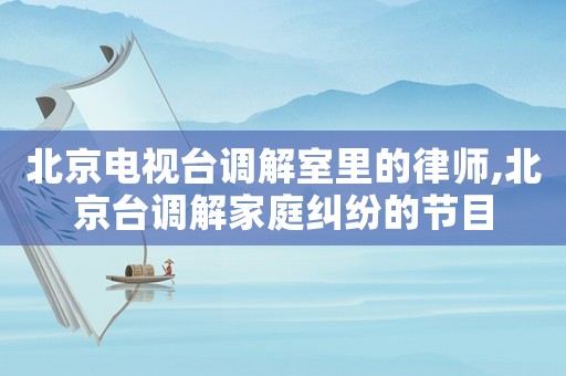 北京電視臺調(diào)解室里的律師,北京臺調(diào)解家庭糾紛的節(jié)目