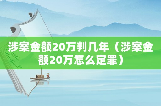 涉案金額20萬判幾年（涉案金額20萬怎么定罪）