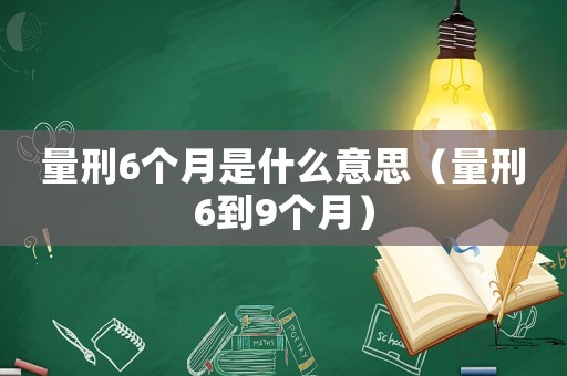 量刑6個(gè)月是什么意思（量刑6到9個(gè)月）
