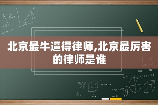 北京最牛逼得律師,北京最厲害的律師是誰(shuí)