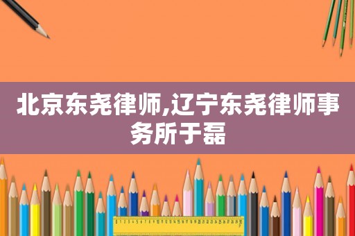 北京東堯律師,遼寧東堯律師事務(wù)所于磊