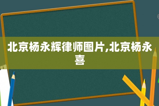北京楊永輝律師圖片,北京楊永喜