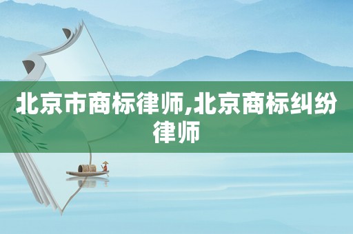 北京市商標(biāo)律師,北京商標(biāo)糾紛律師