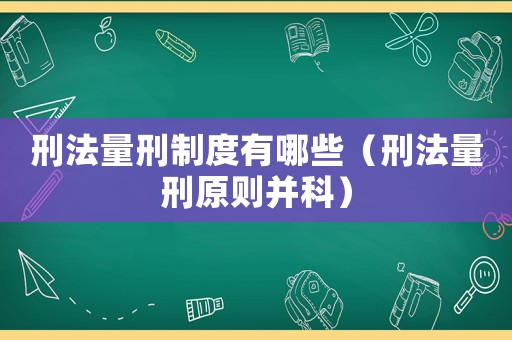 刑法量刑制度有哪些（刑法量刑原則并科）