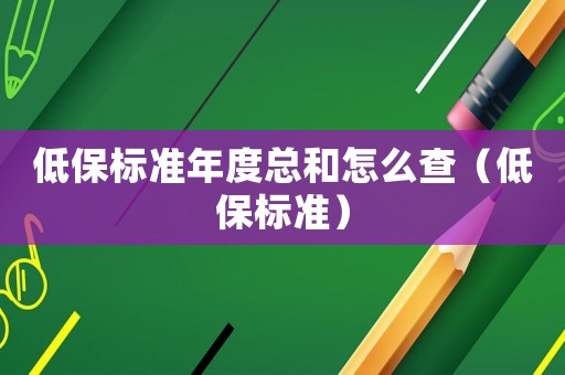 低保標準年度總和怎么查（低保標準）