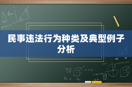 民事違法行為種類及典型例子分析