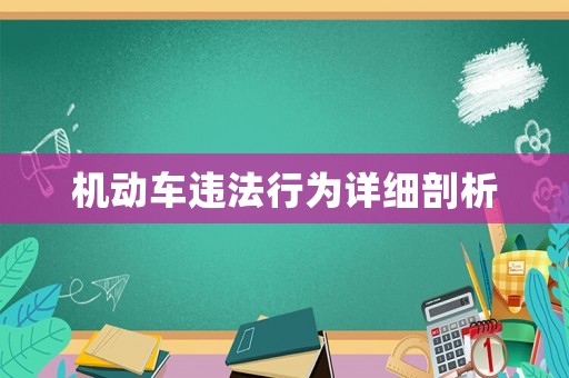 機(jī)動(dòng)車(chē)違法行為詳細(xì)剖析