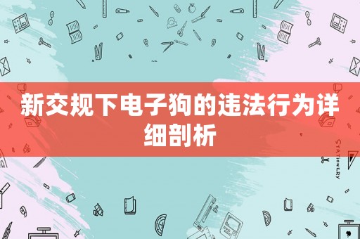 新交規(guī)下電子狗的違法行為詳細剖析