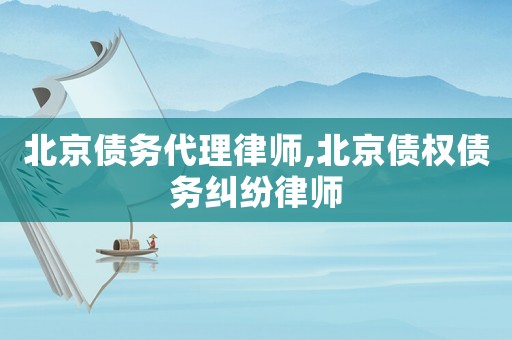 北京債務(wù)代理律師,北京債權(quán)債務(wù)糾紛律師