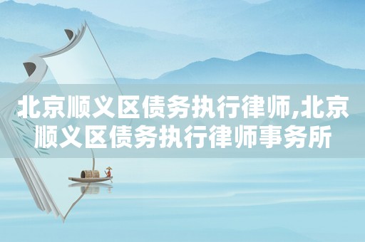 北京順義區(qū)債務(wù)執(zhí)行律師,北京順義區(qū)債務(wù)執(zhí)行律師事務(wù)所
