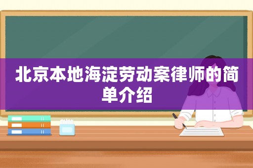北京本地海淀勞動(dòng)案律師的簡單介紹