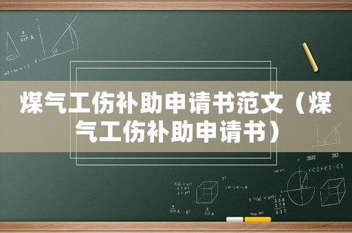 煤氣工傷補(bǔ)助申請(qǐng)書(shū)范文（煤氣工傷補(bǔ)助申請(qǐng)書(shū)）