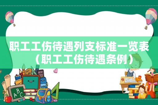 職工工傷待遇列支標(biāo)準(zhǔn)一覽表（職工工傷待遇條例）