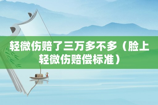 輕微傷賠了三萬多不多（臉上輕微傷賠償標準）