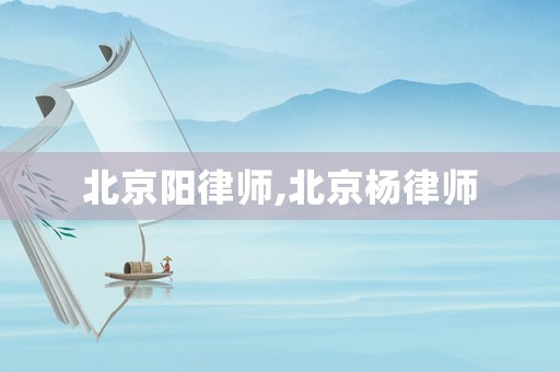北京陽(yáng)律師,北京楊律師